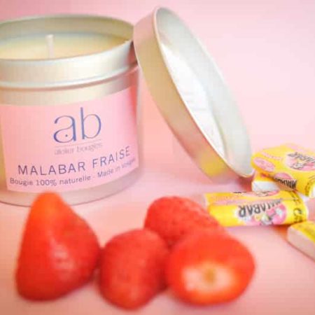 Bougie parfumée Malabar Fraise en cire végétale