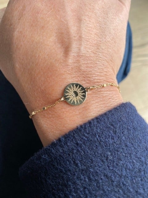 Bougie bijou bracelet soleil or
