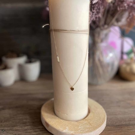 Bougie bijou parfumée avec collier plaqué or – Motif Cœur