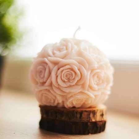 Bougie décorative fleur naturelle