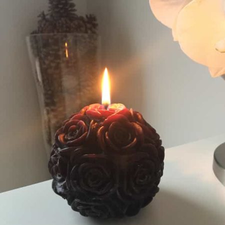 Bougie décorative fleur noire