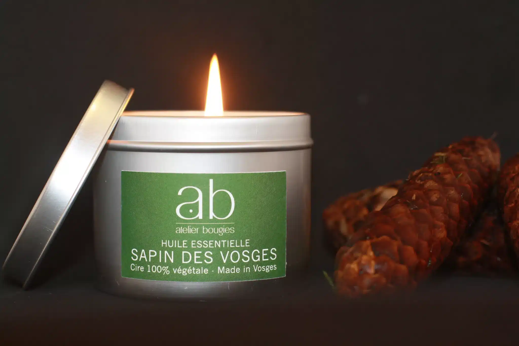 Bougie artisanale parfumée Huile Essentielle - Sapin des Vosges – Image 2