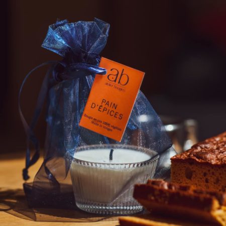 Bougie artisanale parfumée en cire végétale – Verre La Rochère 1 mèche