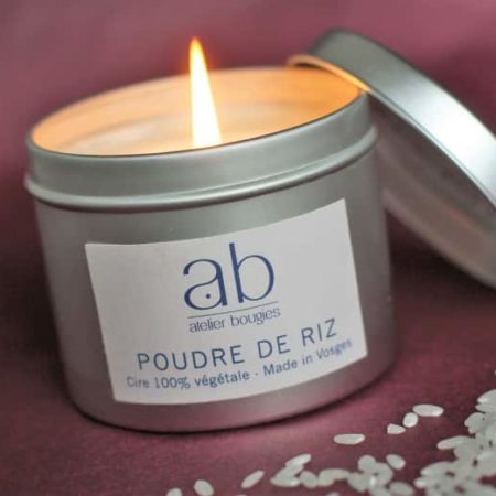 Bougie parfumée poudre de riz en cire végétale
