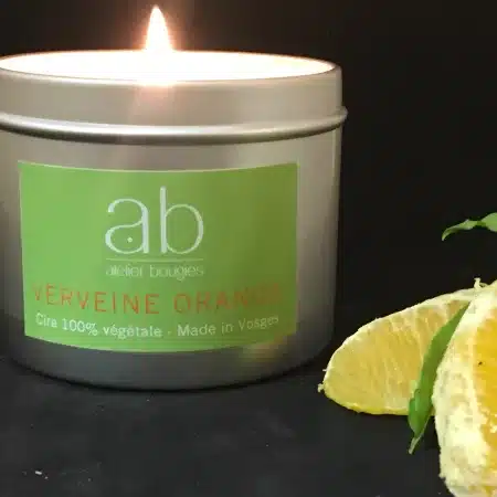 Bougie artisanale parfumée cire végétale - Verveine Orange