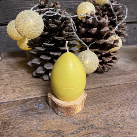 Bougie décorative artisanale Œuf jaune